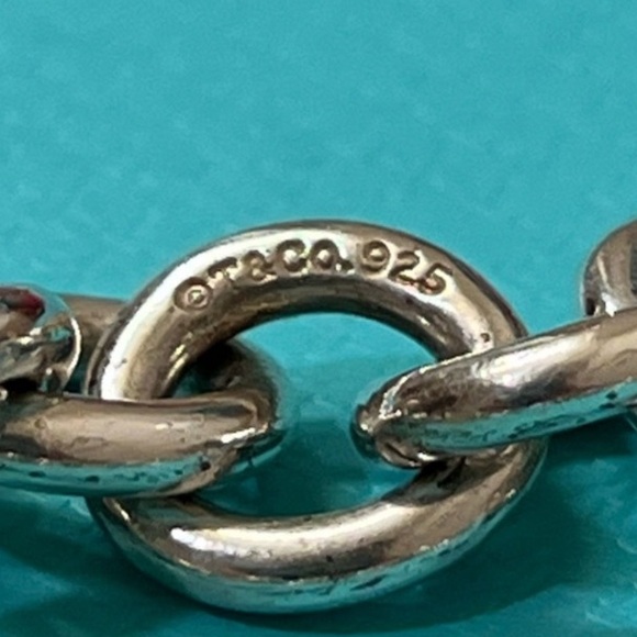 Tiffany & Co. Please Return to Tiffany Heart Blue Enamel Tag Silver Bracelet - Picture 15 of 17